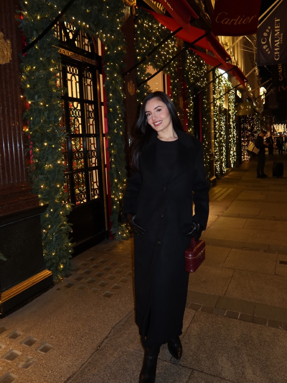 Abercrombie & Fitch Black Wool-Blend Tailored Topcoat - Picture 4 of 6